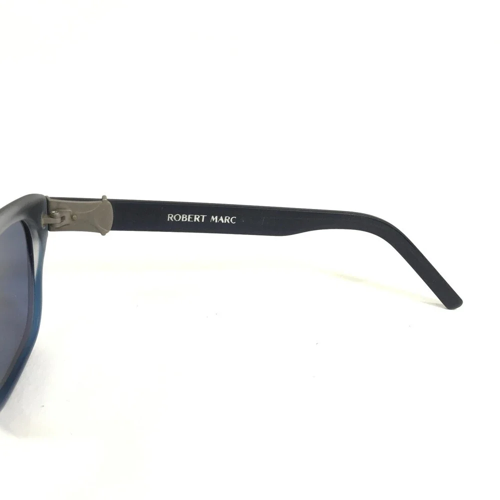 Robert Marc Sunglasses 905-272M Black Blue Square Frames with Blue Lenses